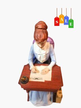 1985 Avon Mrs Albee Award Figurine Presidents Club Porcelain Victorian Desk 7"